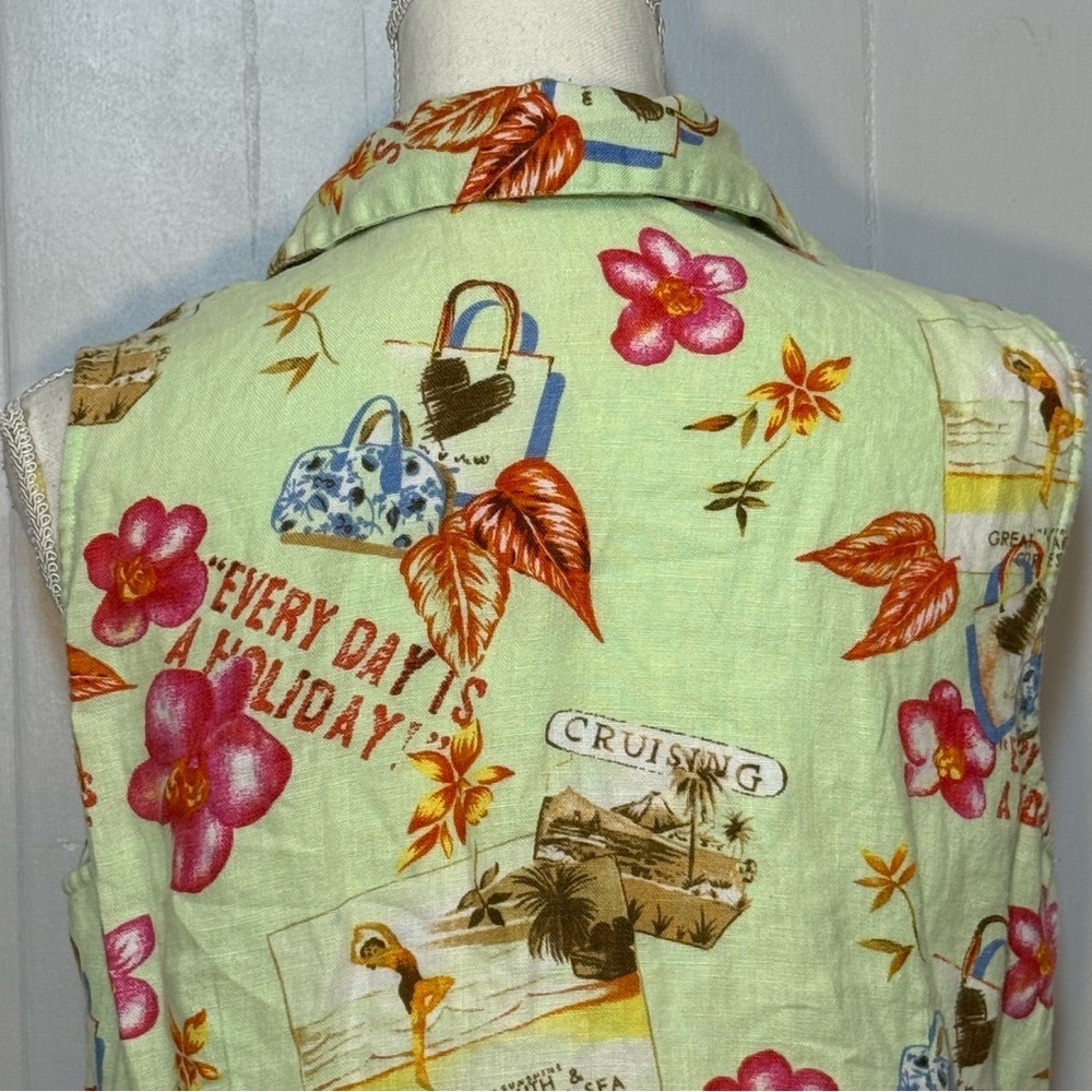 Dandy by Andi M. Linen Tie-Front Vacation Top - Picture 7 of 14